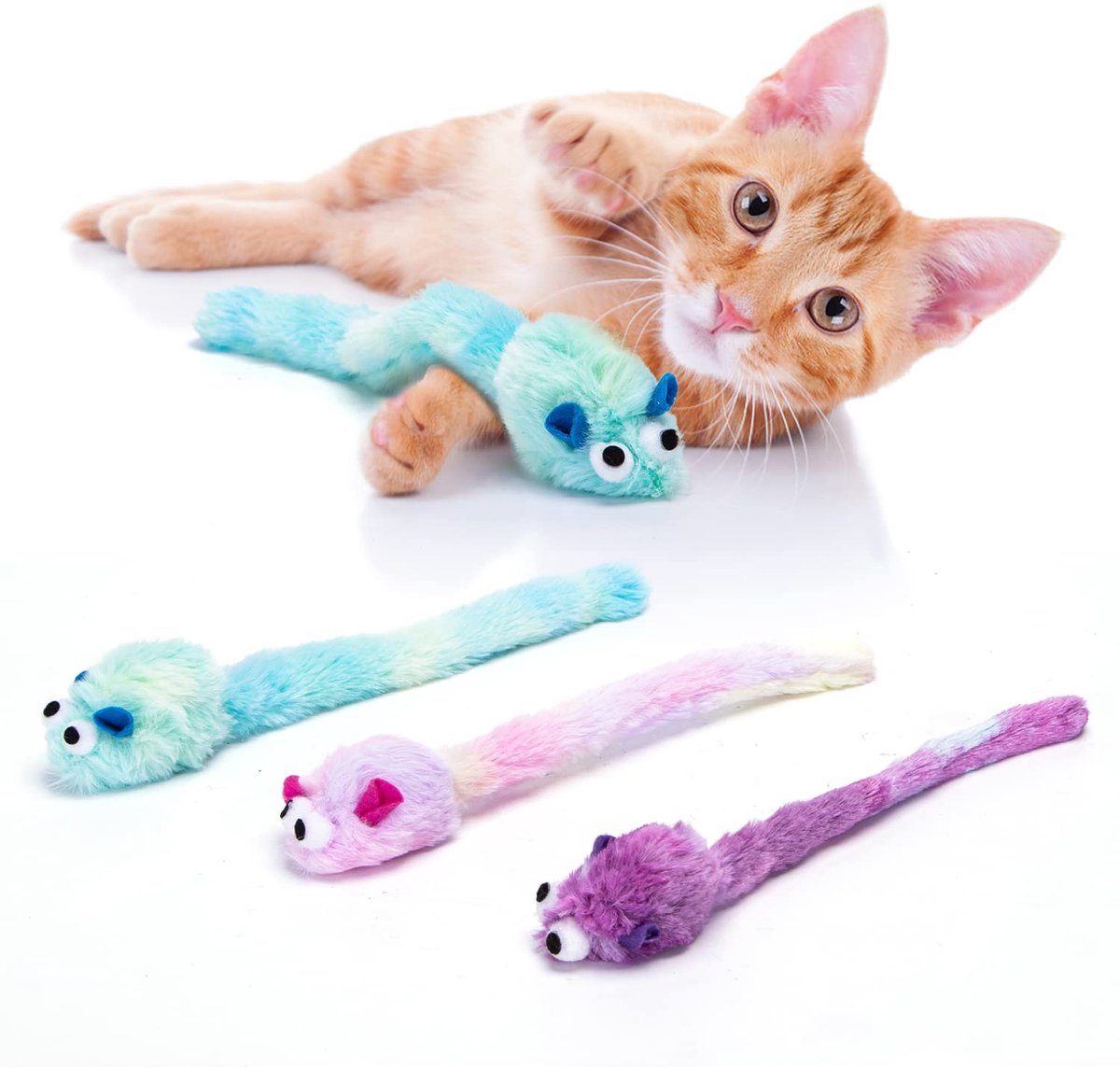 Pakjes Muisspeelgoed Voor Katten, Bevat Kattenkruid, Lang en Zacht Pluche Speelgoed, Klein Muis Interactief Activiteiten Speelgoed, Het Muisspeelgoed Heeft