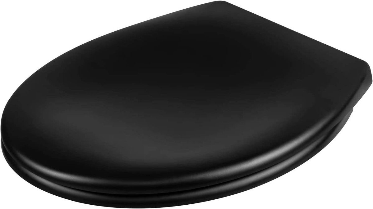 SureDeal® - Premium - Toiletdeksel - Closetzitting - Soft close mechanisme - Ovaal - Soft close - Duroplast zwart - 44,7x5,5x37,1 cm - Zwart