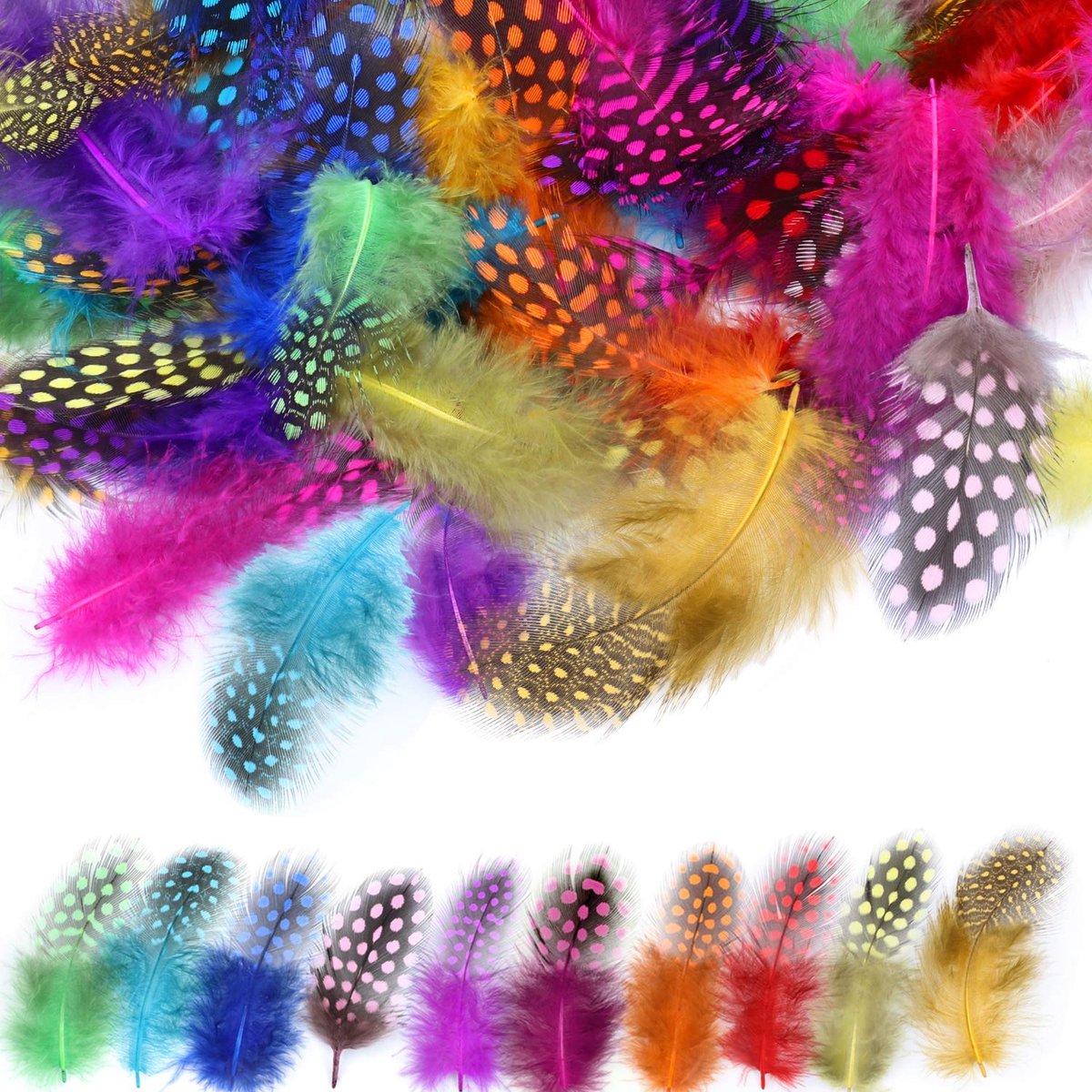 120 stuks 5-13 cm kleurrijke indianenveren om te knutselen, kleurrijke veren voor doe-het-zelf kunstwerk, decoratie voor carnaval, maskers, hoeden of haarsieraden, 10 kleuren