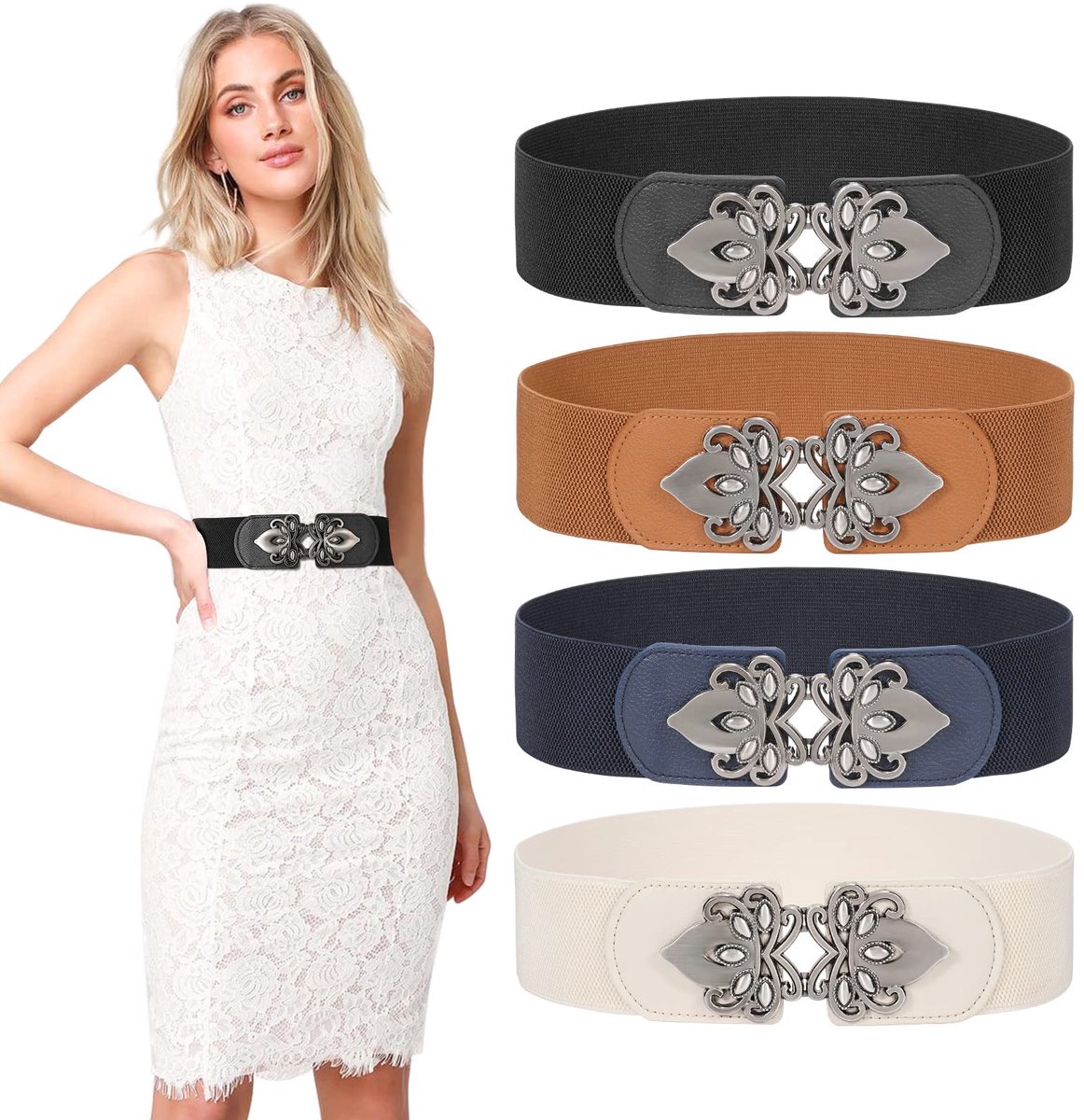 Elastische wespie-riem voor Halloween-kostuums, veterriem met cinch-tailleband voor jurken
