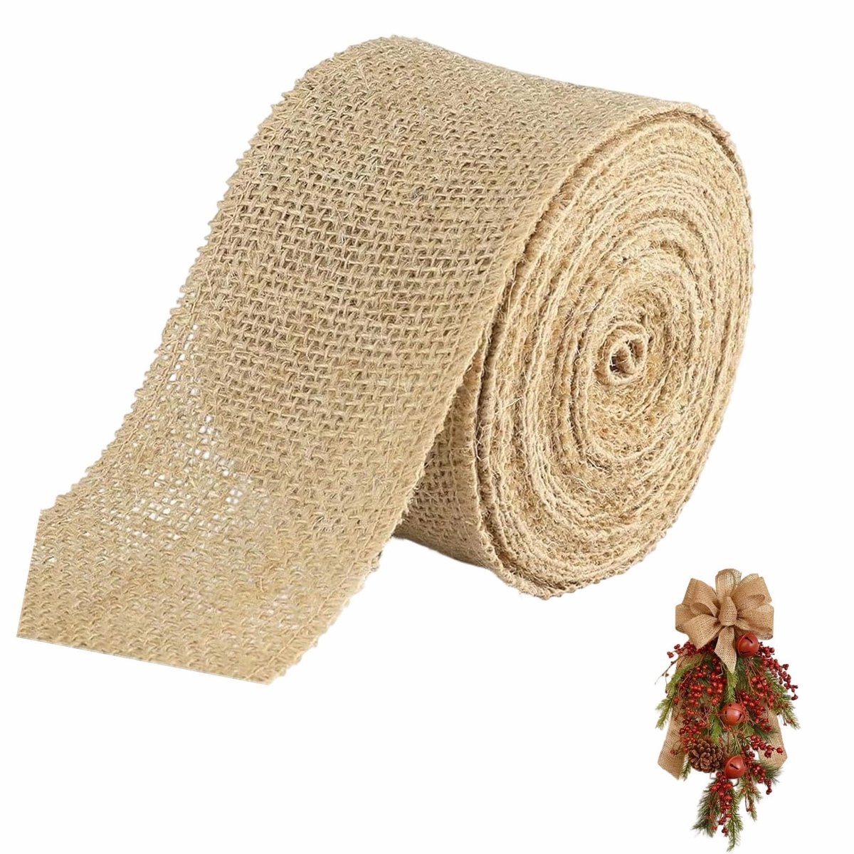 Jute Lint 6 cm Breed Bruin Jute Vintage Cadeaulint Voor Doe-Het-Zelf Handwerk Verpakking Kerstmis Cadeau Bruiloft Eettafel Decoratie 10 M