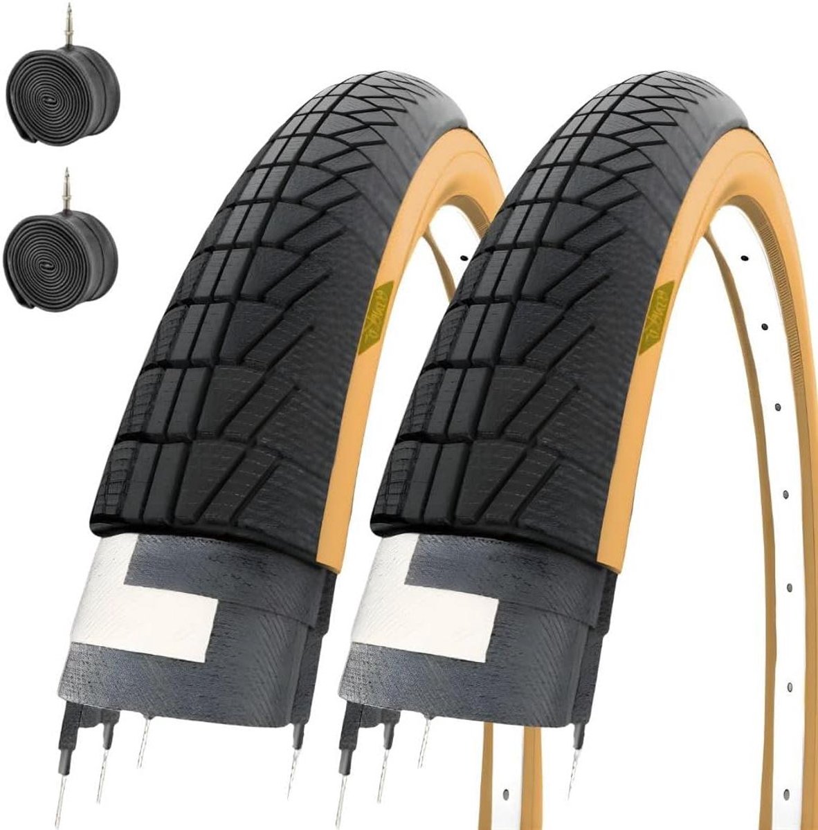 Fietsbanden en Binnenbanden - Reservebanden Set - Fietsen Onderhoud - 47-406 Maat - 20 x 175 inch - Zwart