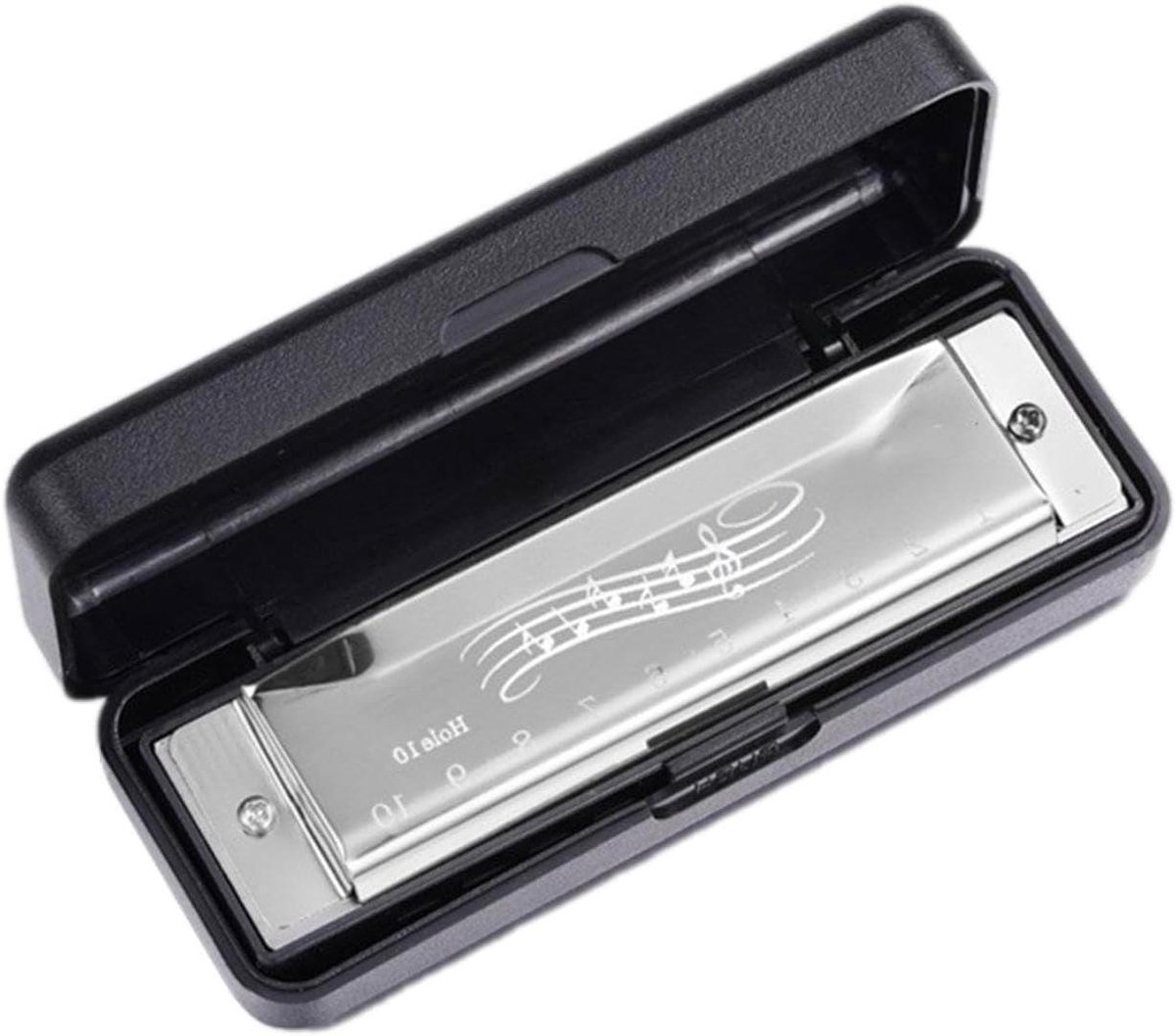 Mondharmonica - Muziekinstrument Harp - Muzikaal Ontdekken - Duurzaam Materiaal - 10 Gaten - Zilver