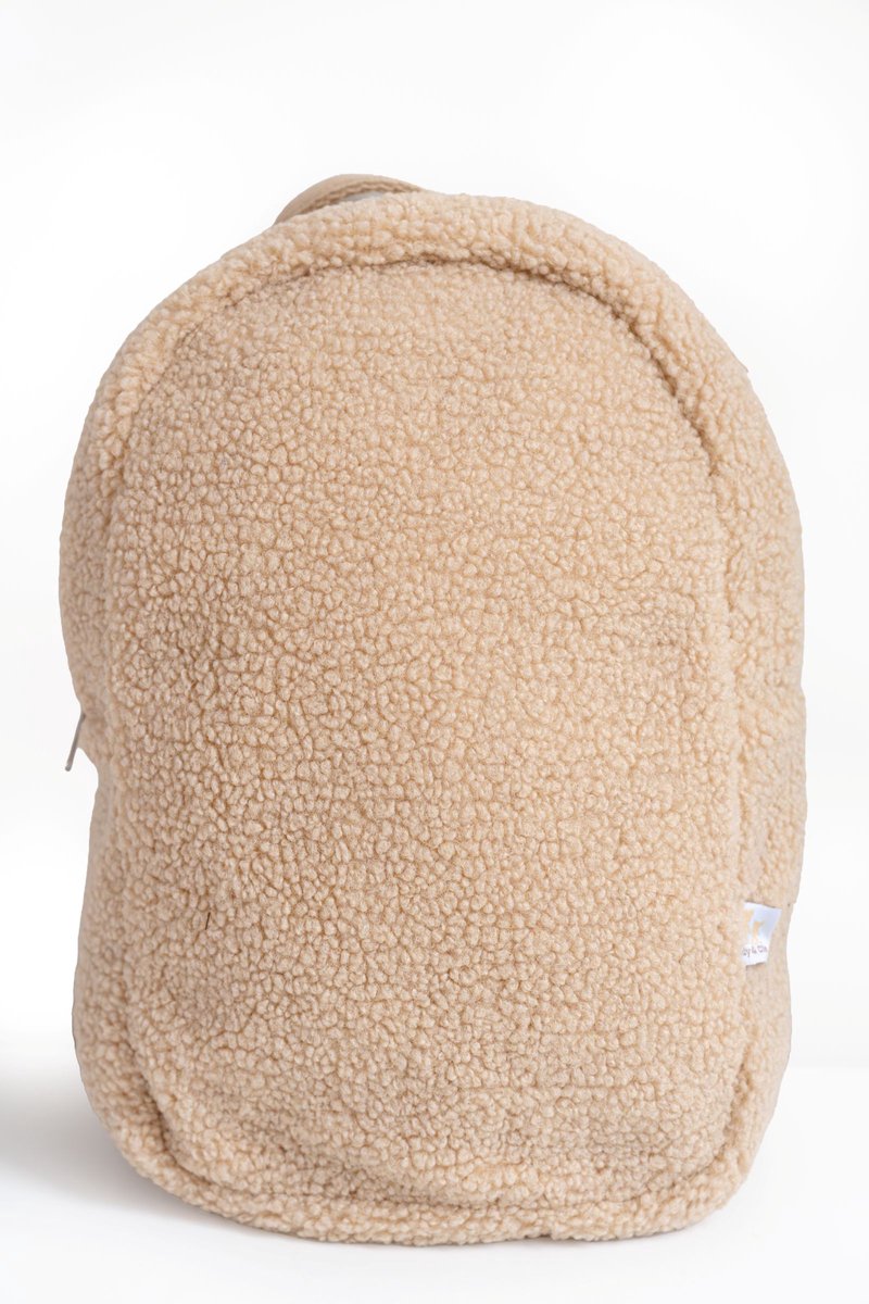 Teddy&Clo. - Teddy Kinderrugzak - Teddy/Fleece - 20 x 30 x 9 cm - Beige - School & Opvang