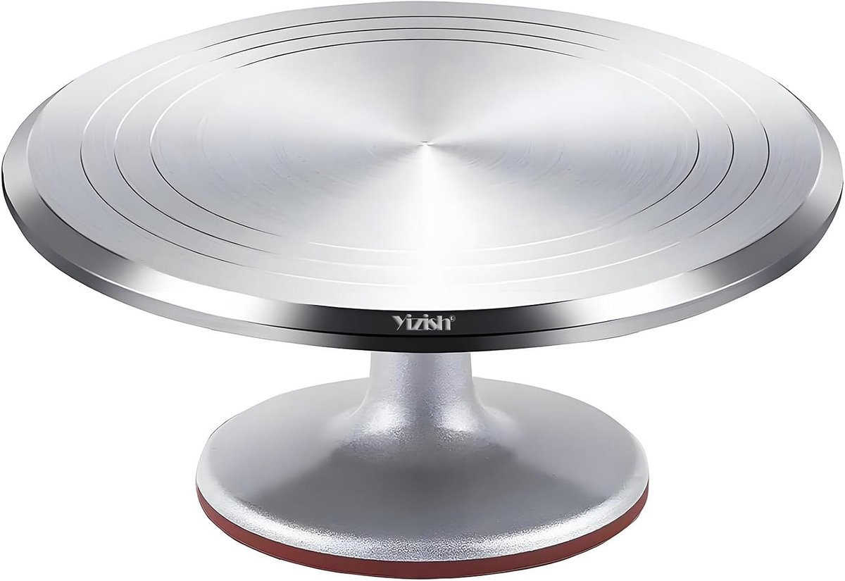 SnelShoppen - Draaibaar Taartplateau Aluminiumlegering 30 cm - Taartstandaard voor Bakken en Decoreren van Gebak en Taarten - Ideaal voor Feesten en K