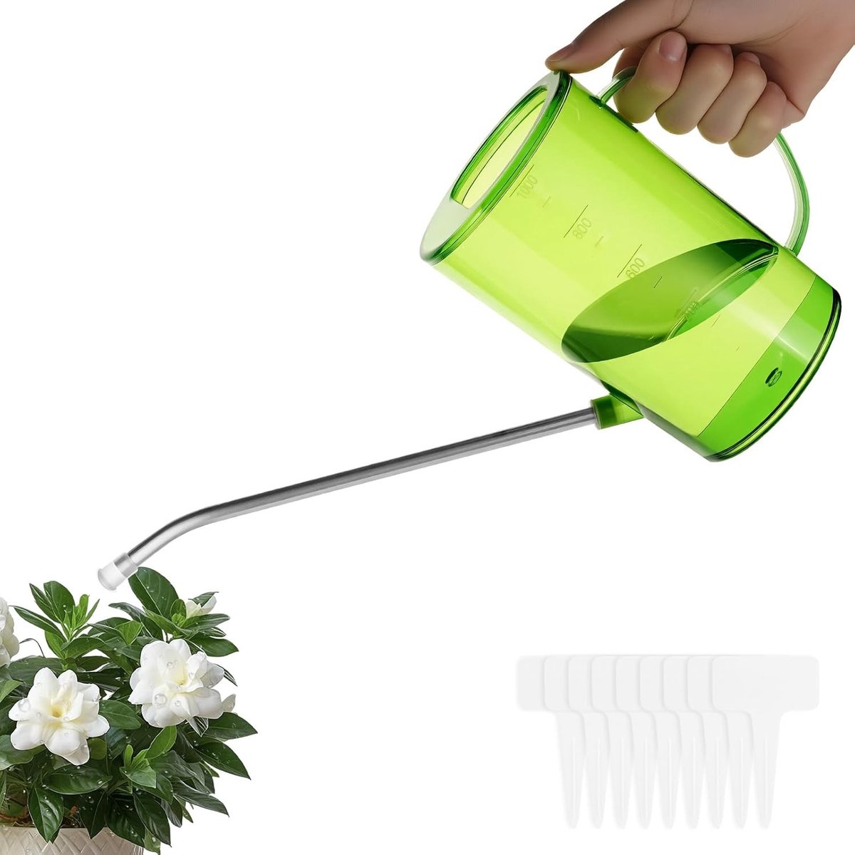 Praktische gieter met lange tuit voor kamerplanten, 1L capaciteit, ideaal voor vetplanten en bonsai bloemen