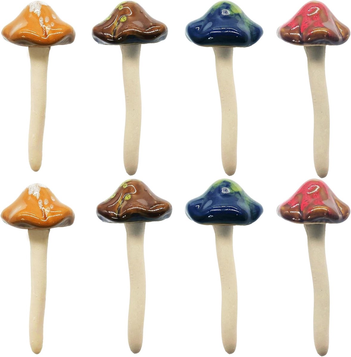 8 Stuks Tuinpaddestoelen Keramische Paddestoelen Potplant Decoratie Keramische Ornamenten Voor Buiten Unieke Thuis- en Tuindecoratie Handbeschilderd Kunstontwerp