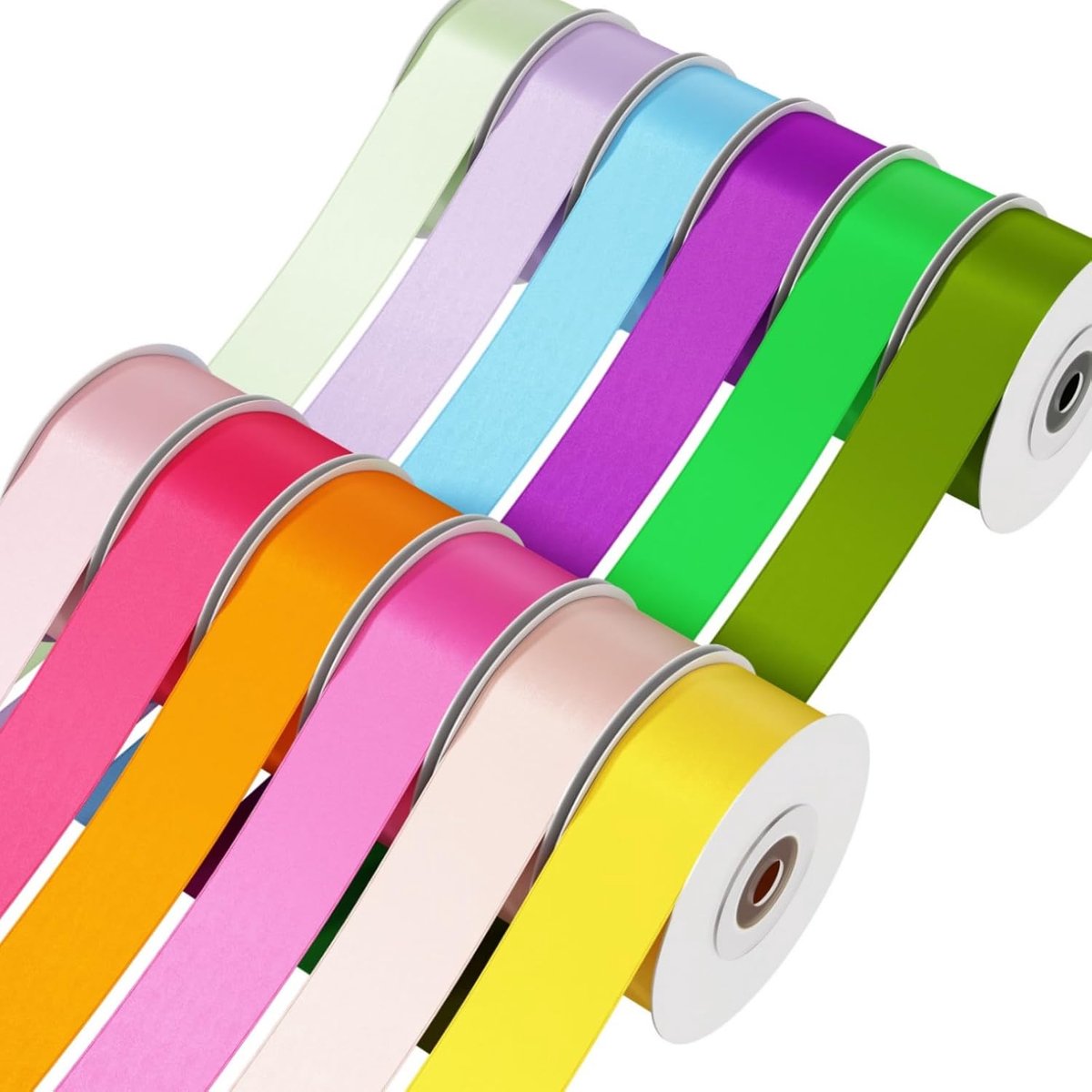 Linten, 12 kleuren, 25 mm, 20 m, cadeaulint, lint voor geschenkverpakking, kunsthandwerk, haarstrikken, boeket, decoratie