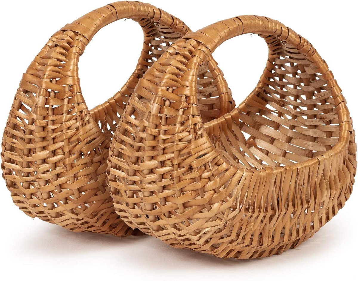 Design Kindermand, modern, set van 2 (maten en vorm naar keuze), bloemenmand, strooimand voor bloemenkinderen/bloemenmeisjes, paasmand, boodschappenmand, gevlochten van wilgenhout
