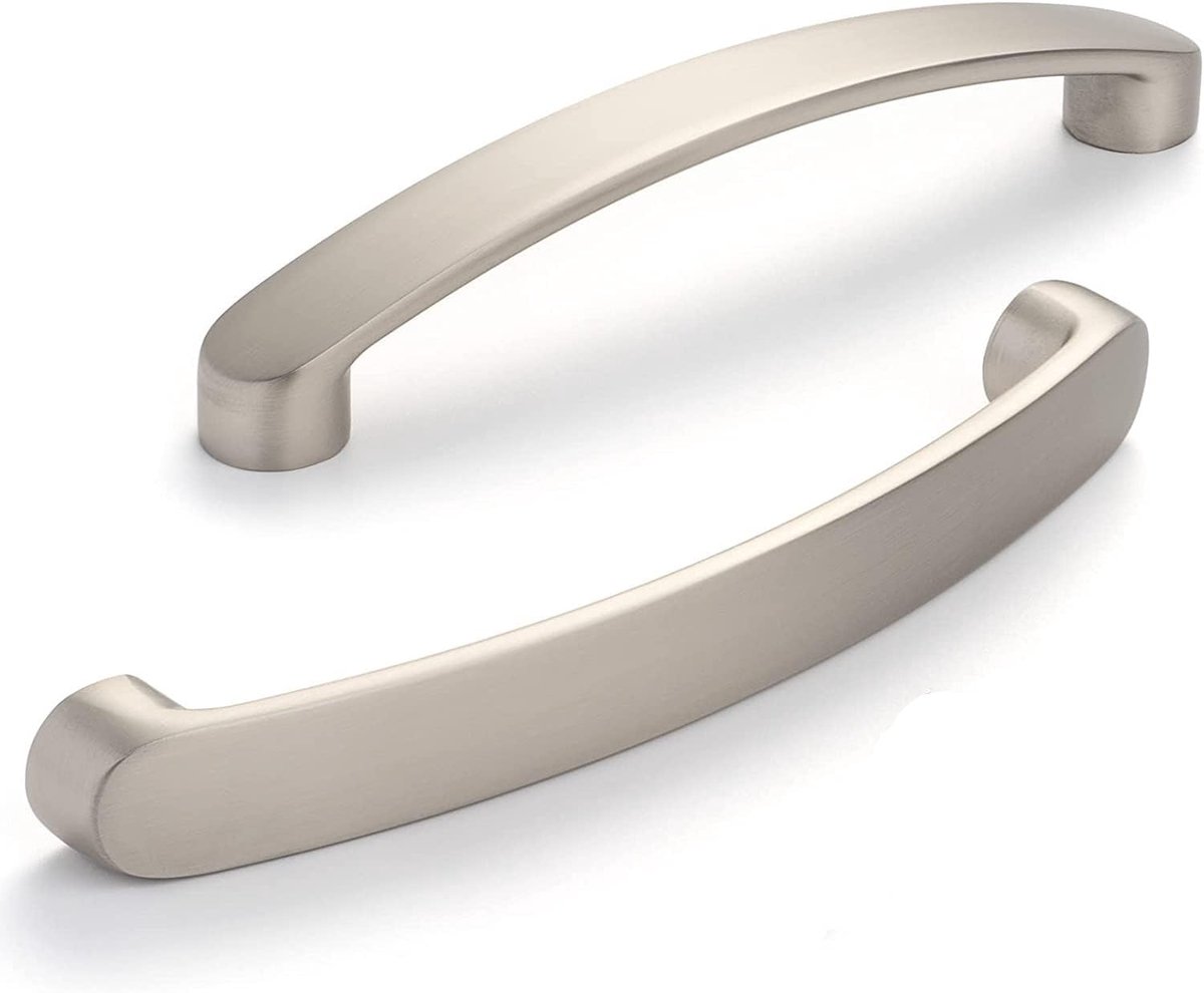 keukenkast handgrepen geborsteld nikkel - 6 Stuks keukenkast handgrepen 128mm keuken deurgrepen keuken deurgrepen zilver (6, Gat midden:128mm)