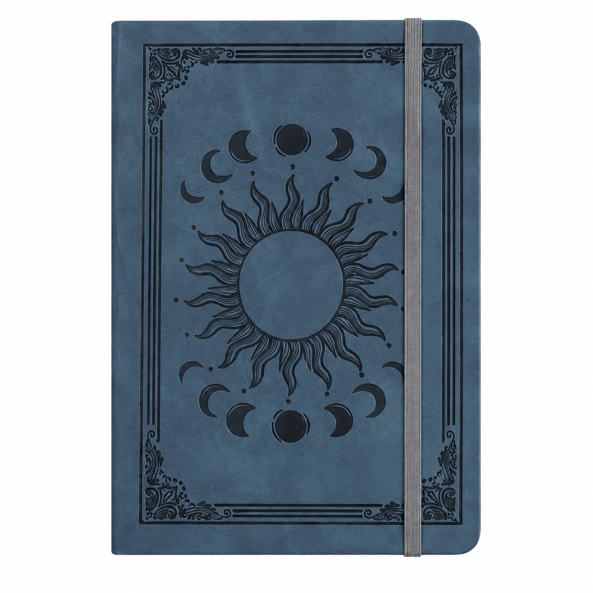 Bobypet A5 Notitieboek - Luxe Notitieboekje met Elastische Band - Donkerblauw Schrijfboek met 200 Pagina's - Stijlvol Journal en Relatiegeschenk voor Kantoor en Studie