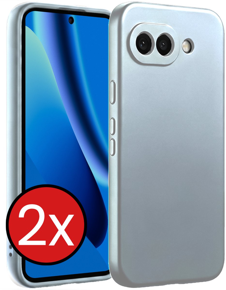 Hoesje - 2 Stuks - Geschikt voor Google Pixel 10a - Sterk & Shockproof - Telefoonhoes - Back Cover - Case Siliconen - Telefoon Hoes - Lichtblauw
