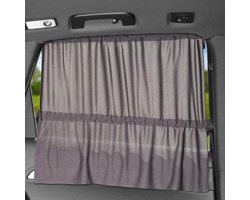 onnescherm Auto Universeel - Autoruit Zonwering met Gordijnfunctie - UV-bescherming, Hittebescherming en Verduistering - XXL 65x 50cm - ook voor Grote Zijruiten - Grijs