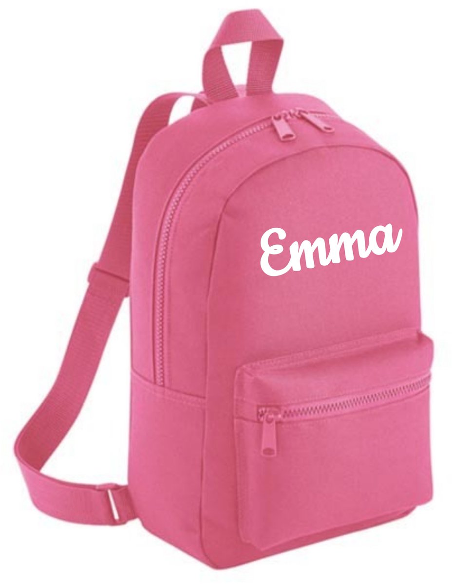 Kinderrugtas bedrukt met naam - Candybar Pink - gepersonaliseerd - mini backpack - rugzak