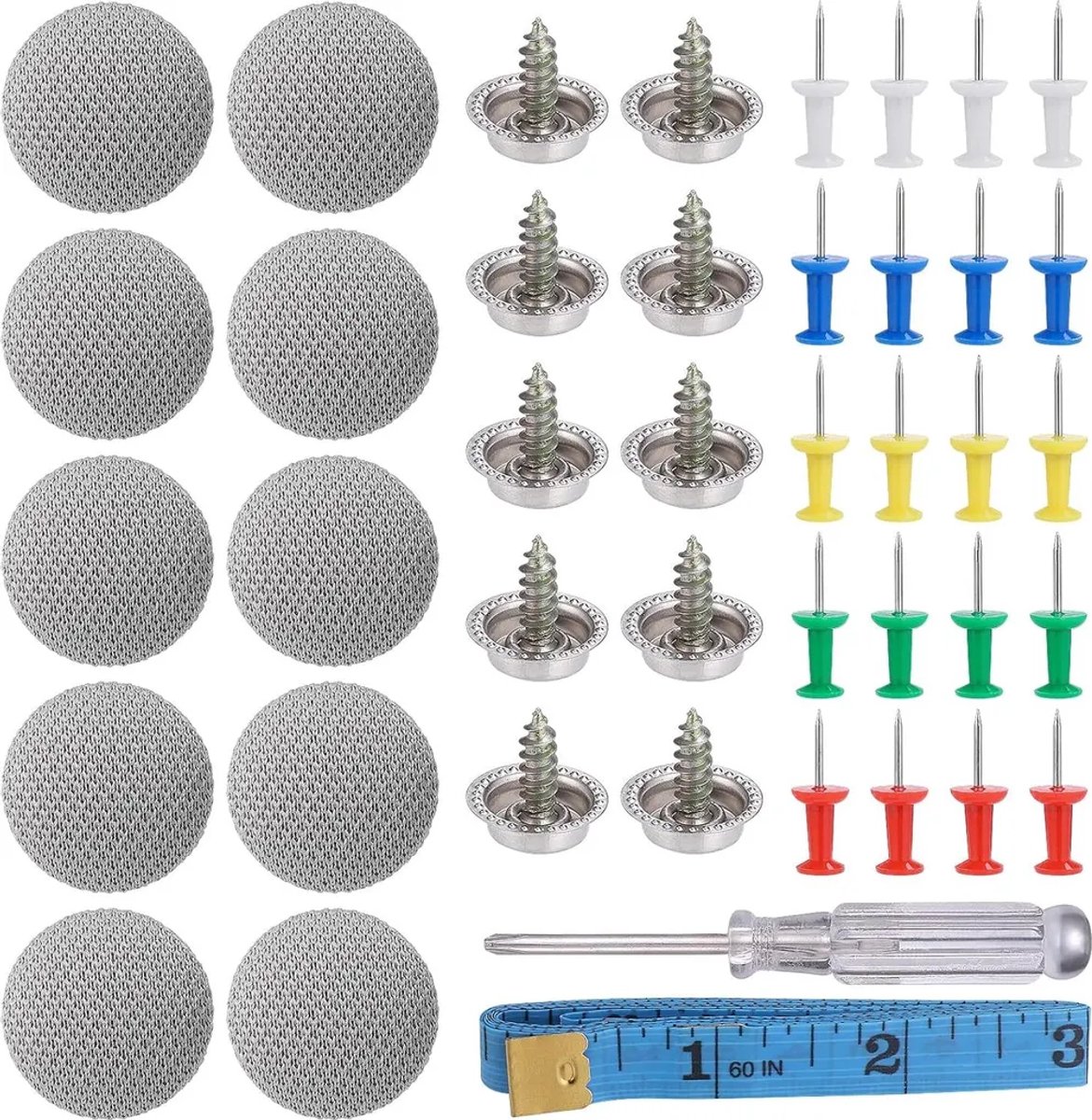 Deze 130-delige reparatieset voor hemelbekleding bevat autoklinknagels, reparatieclips voor hemelbekleding, dakklinknagels en reparatiegereedschap voor hemelbekleding, geschikt voor alle automodellen.