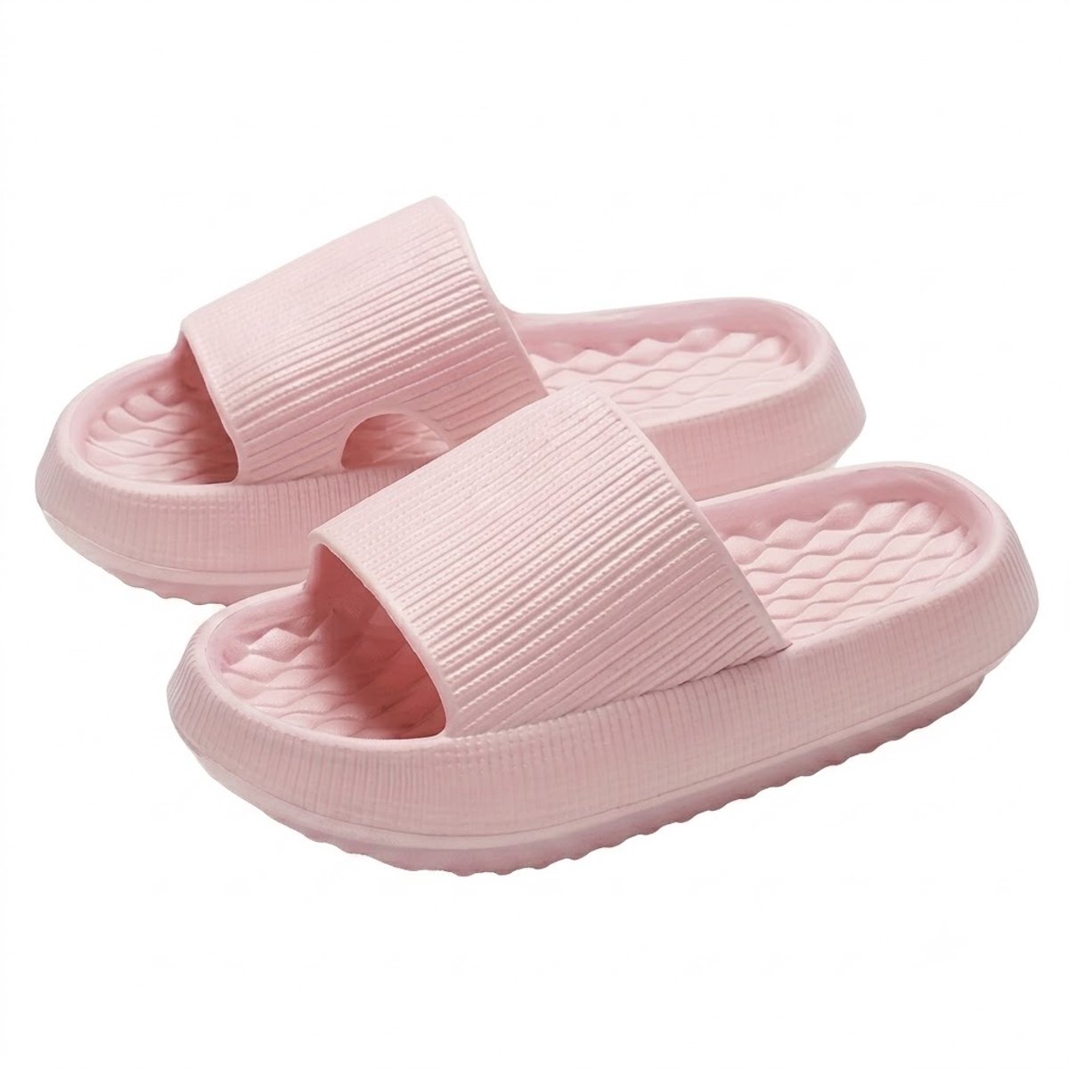 Roze badslippers dames EVA instap slippers antislip dik zool zacht voetbed open teen lichtgewicht douche slippers strand slippers geschikt voor binnen en buiten maat 37