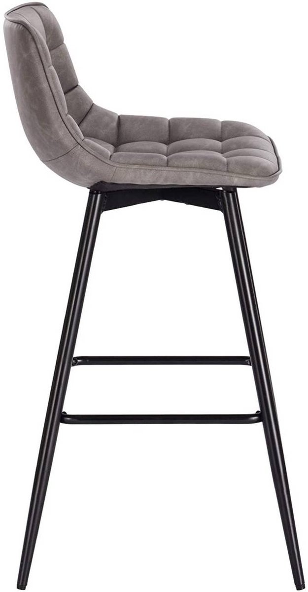 SureDeal® - barkruk - Design barstoel - Voetsteun kunstleer - Metalen poten - 43x35,5x64 cm