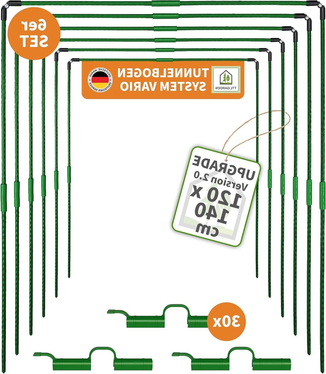 Tunnelbogen Set - Plant Tunnel - Bescherming Planten - Verstelbare Maten - Set van 6 - Zwart