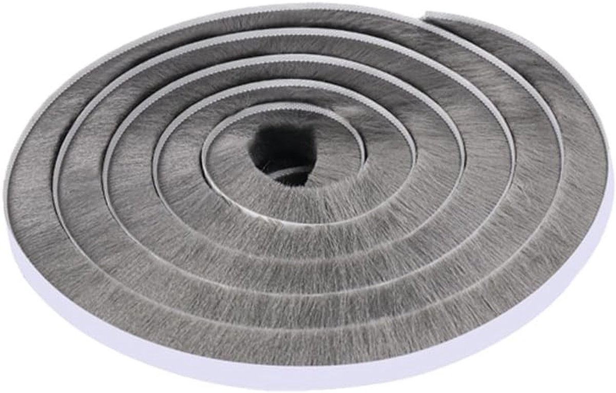 Zelfklevende Deurrubber Strip 10M x 9mm x 15mm, Weerbestendige Tochtstrip, Geluidsisolatie en Stofwering voor Schuifdeuren, Ramen en Kasten, Grijs