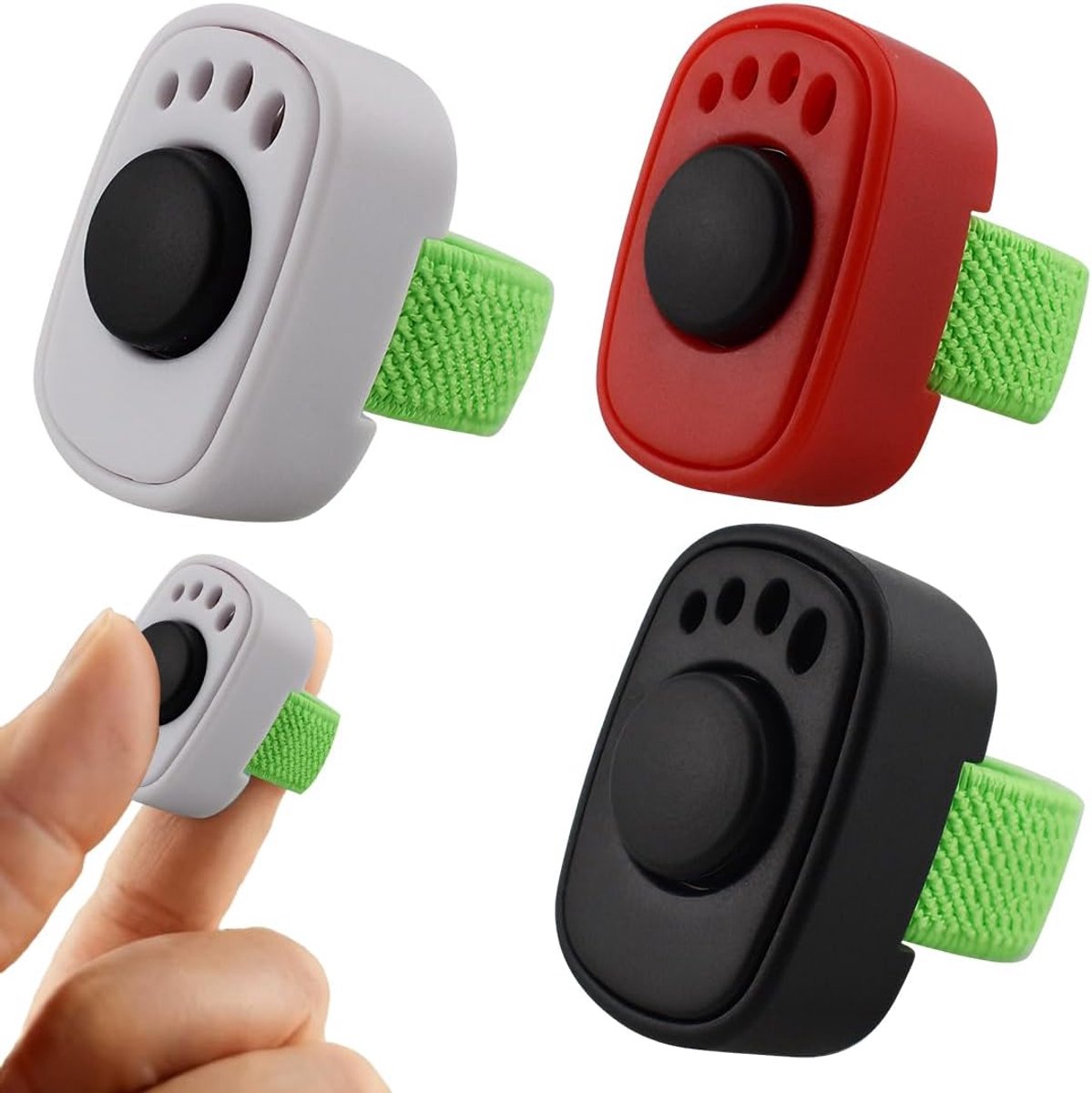 Clicker voor honden en katten - 3 stuks met vingerring - handig trainingsaccessoire - perfect voor gedragsverbetering - ShopVlot