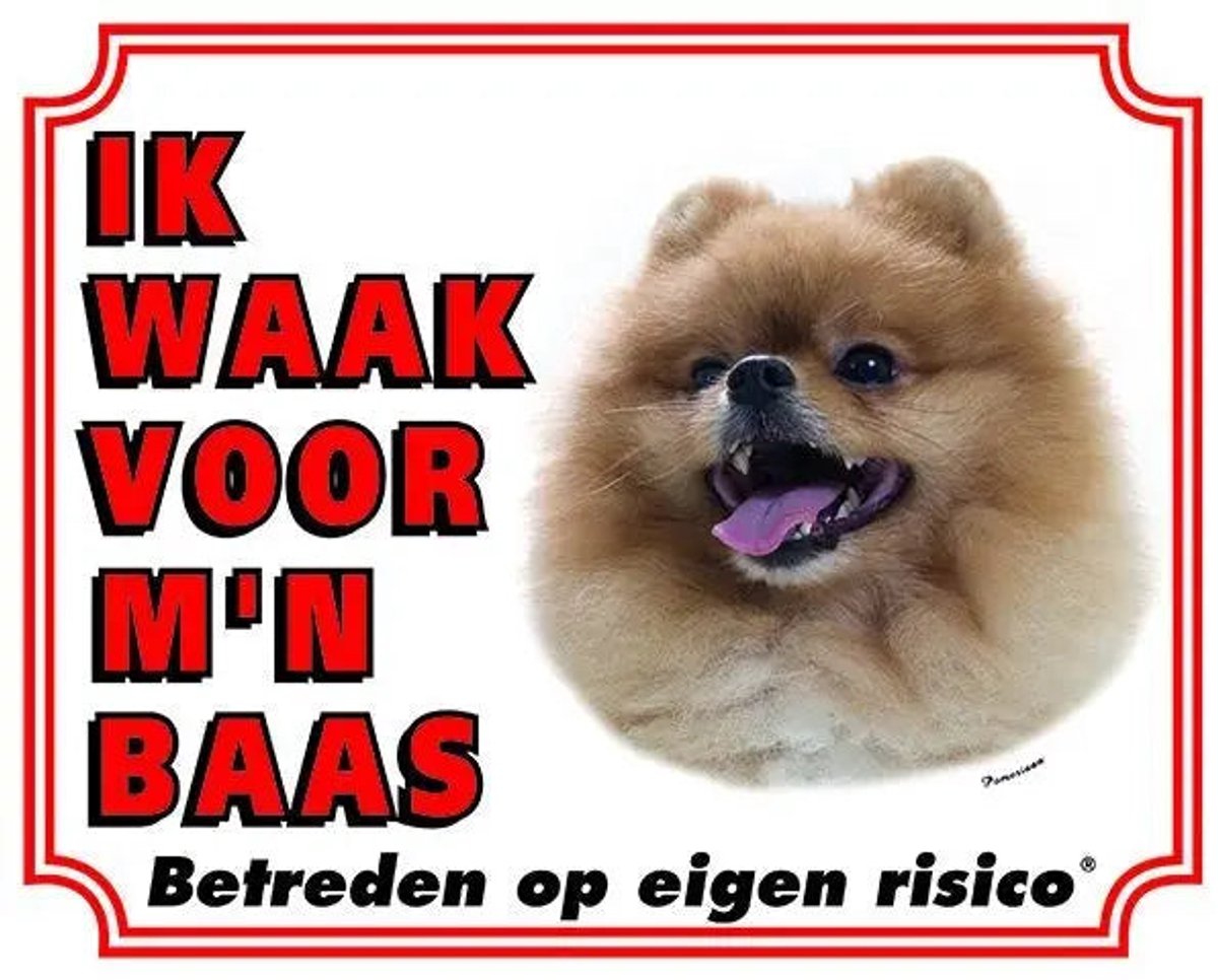 Bol.com Pomeranian Waakbord - Ik waak voor mijn baas aanbieding