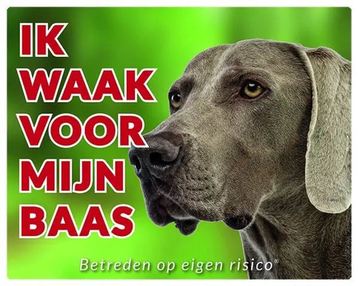 Bol.com Weimaraner Waakbord - Ik waak voor mijn baas aanbieding