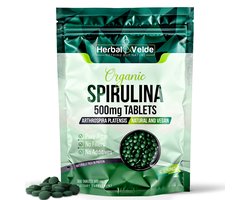 Herbal&Velde® Premium Spirulina 500 mg – 300 Tabletten – Biologisch Spirulina Supplement – 100% Pure Spirulina voor Energie & Vitaliteit