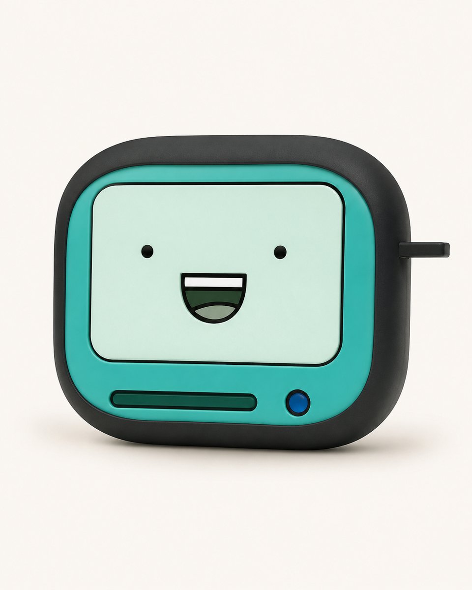 Enluxe Case geschikt voor Airpods 4 - Retro Robot Mintgroen - Siliconen Hoesje, Schokbestendig Hoesje