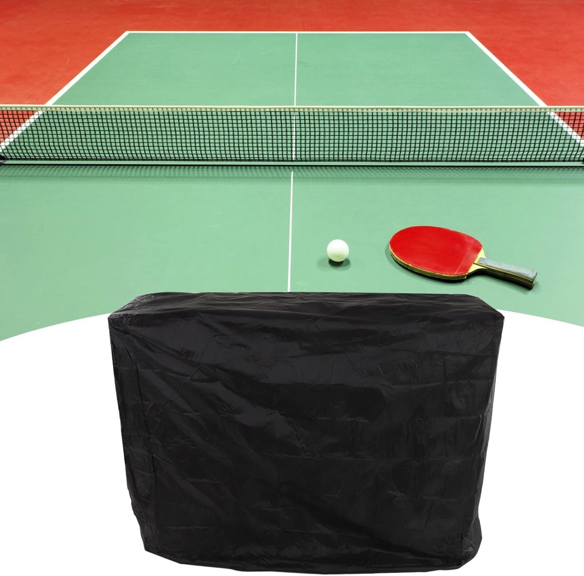 Tafeltennistafel Afdekking - Beschermhoes Tafel - Buiten Beschermen - Waterdicht Zilver Coating - 21 x 14 x 5 cm - Zwart