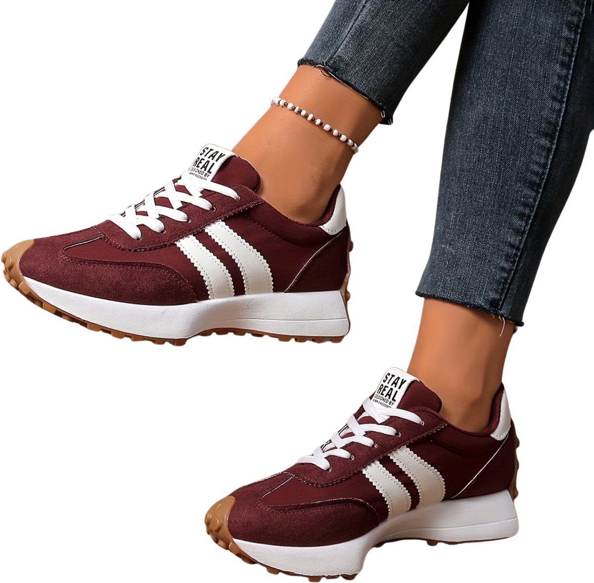 Currero Schoenen Dames Sneakers Comfortabel Slippers Casual Volwassenen 41.5 Rood