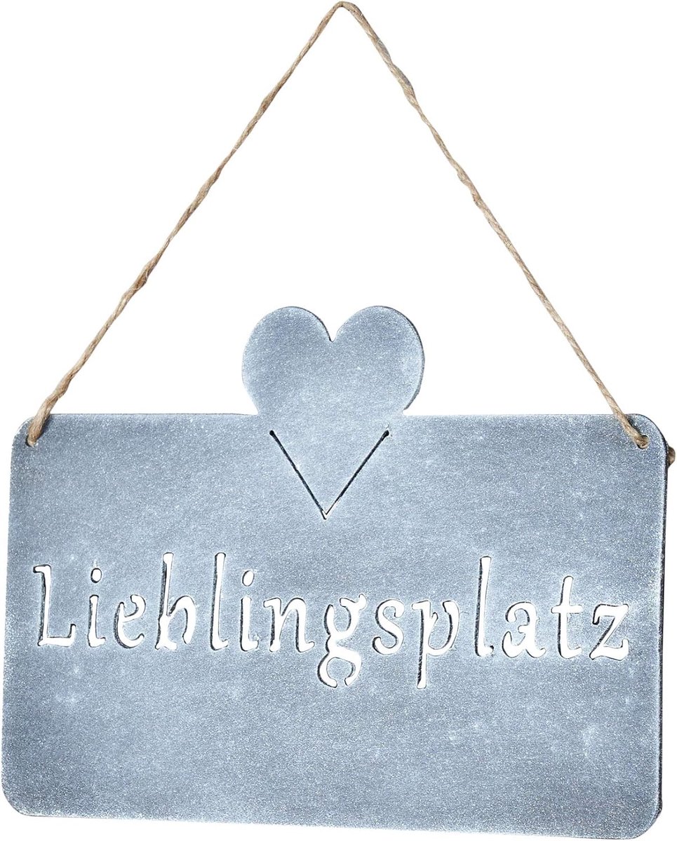 levandeo Bord Lieblingsplatz 25x16cm hart tuindecoratie deurbord muurschildering beton beton look grijs wanddecoratie