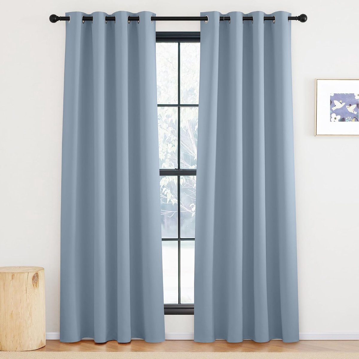 Panelen Verduisteringsgordijnen Gordijnen Warmte-en Koude-Isolerende Thermische,140B x 220H cm (2 Panelen),Vintage Blauw