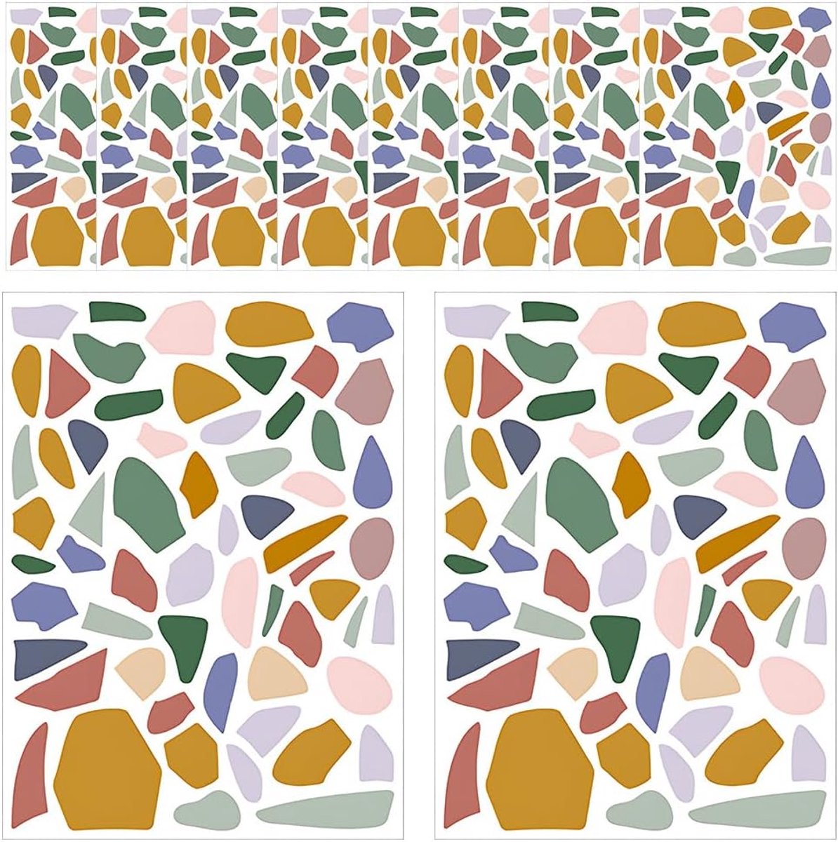 Muurstickers, Boho Terrazzo Geometrische Abstracte Muursticker, Onregelmatige Stippen Muursticker, Muurstickers, voor Meubels, Slaapkamer, Woonkamer Decoratie