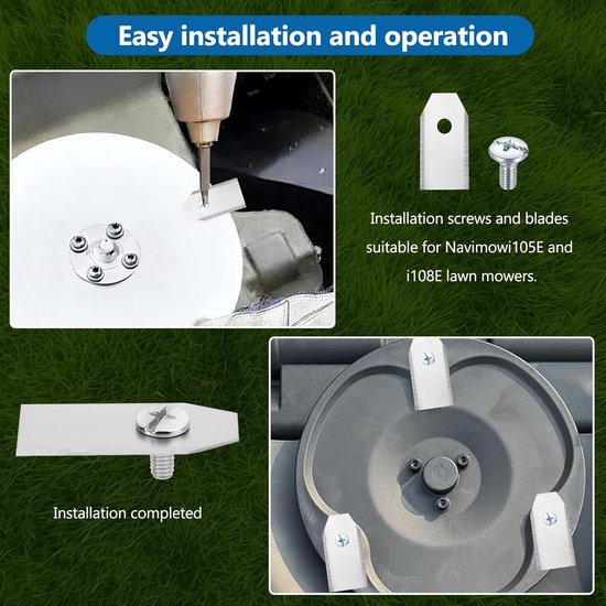 20 stuks reservemessen voor robotmaaier, roestvrij staal, reservemessen voor robotmaaier, compatibel met Navimow I105e Navimow I108e reservemessen voor robotmaaier, accessoires, met 20 — afbeelding 5