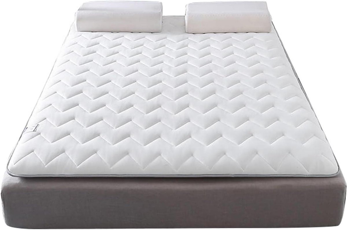 Japanse Futon Matras - Vloermatras Tatami - Comfortabel Slapen - Oprolbaar en Draagbaar - 180x200cm - Wit