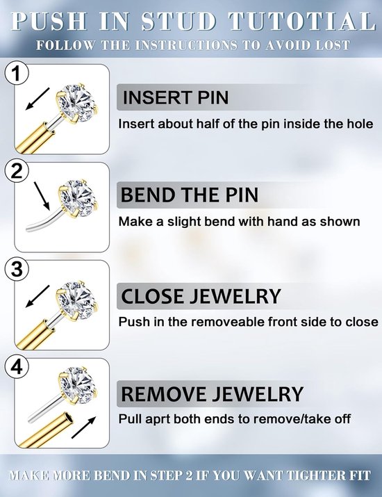 4-8 Stuks G23 Titanium Helix Piercing Sieraden Draadloze Tragus Conch Labret Lip Medusa Piercing Sieraden Neuspiercing Platte Achterkant Kraakbeen Oorbellen Zilver Goud Tragus Stud — afbeelding 5