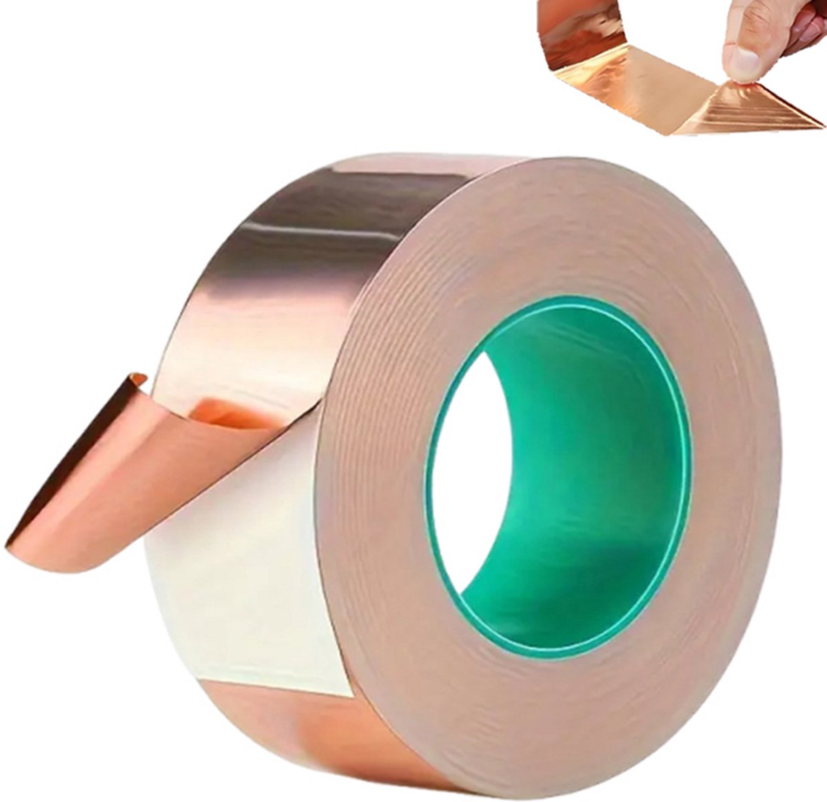 Koperfolietape - Kopertape - Geleidende tape - Geleidende kleeflaag - Plakband - 30 mm * 20 m * 0,05 mm - Geschikt voor elektromagnetische interferentieafscherming, papiercircuits, elektrische reparaties en aarding
