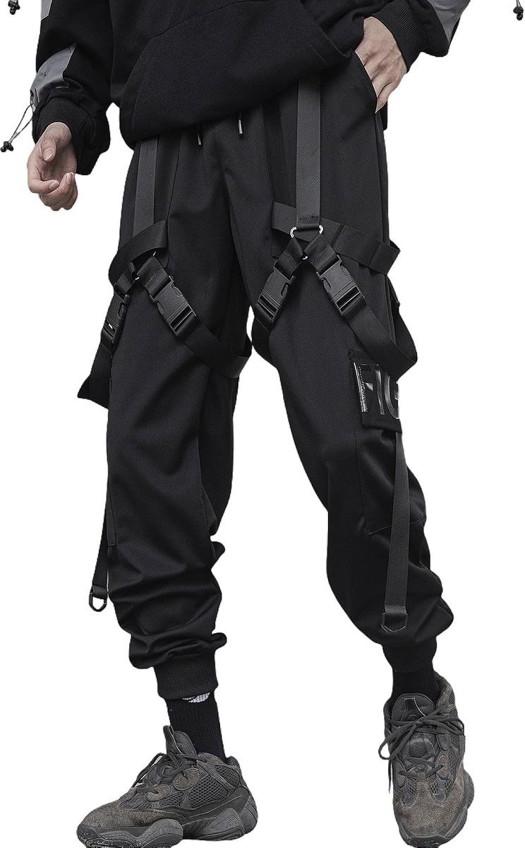 Heren Techwear Kleding Hip Hop Broek Zwart Streetwear Gothic Joggingbroek Tactische Cargo Broek voor Mannen