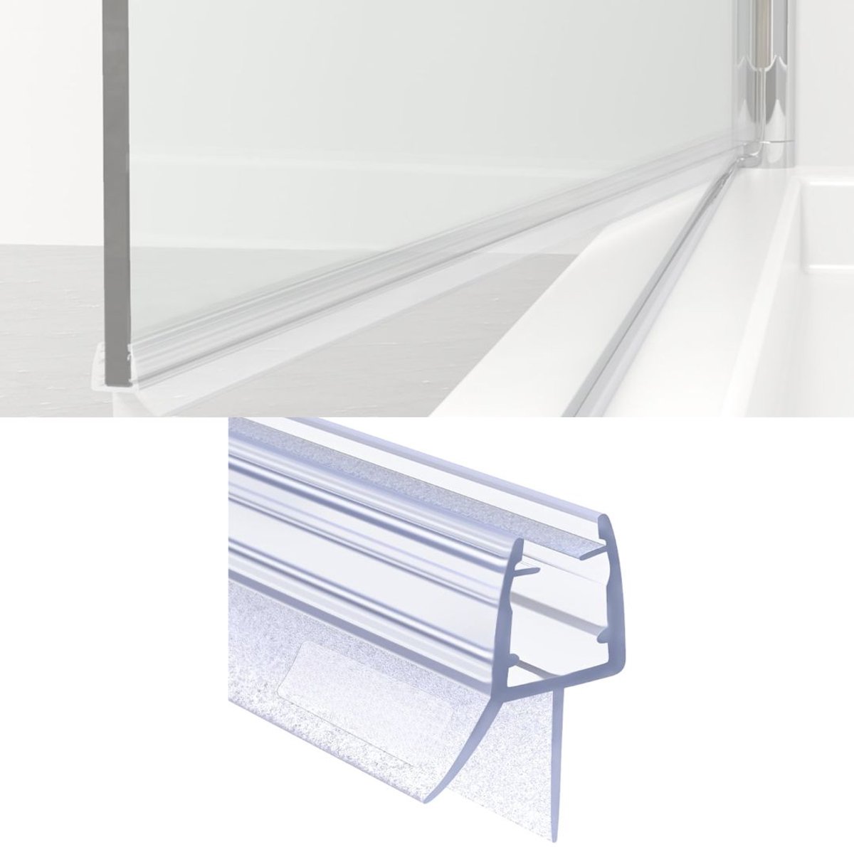 Zavio® Douchedeur Strip Onderzijde - Douchedeurafdichting - Lekstrip - Transparant