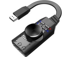 USB-geluidskaart, virtueel 7.1 surround-geluid, externe USB-geluidskaartadapter met PUBG-geluidseffecten voor pc/Mac/gamingheadset