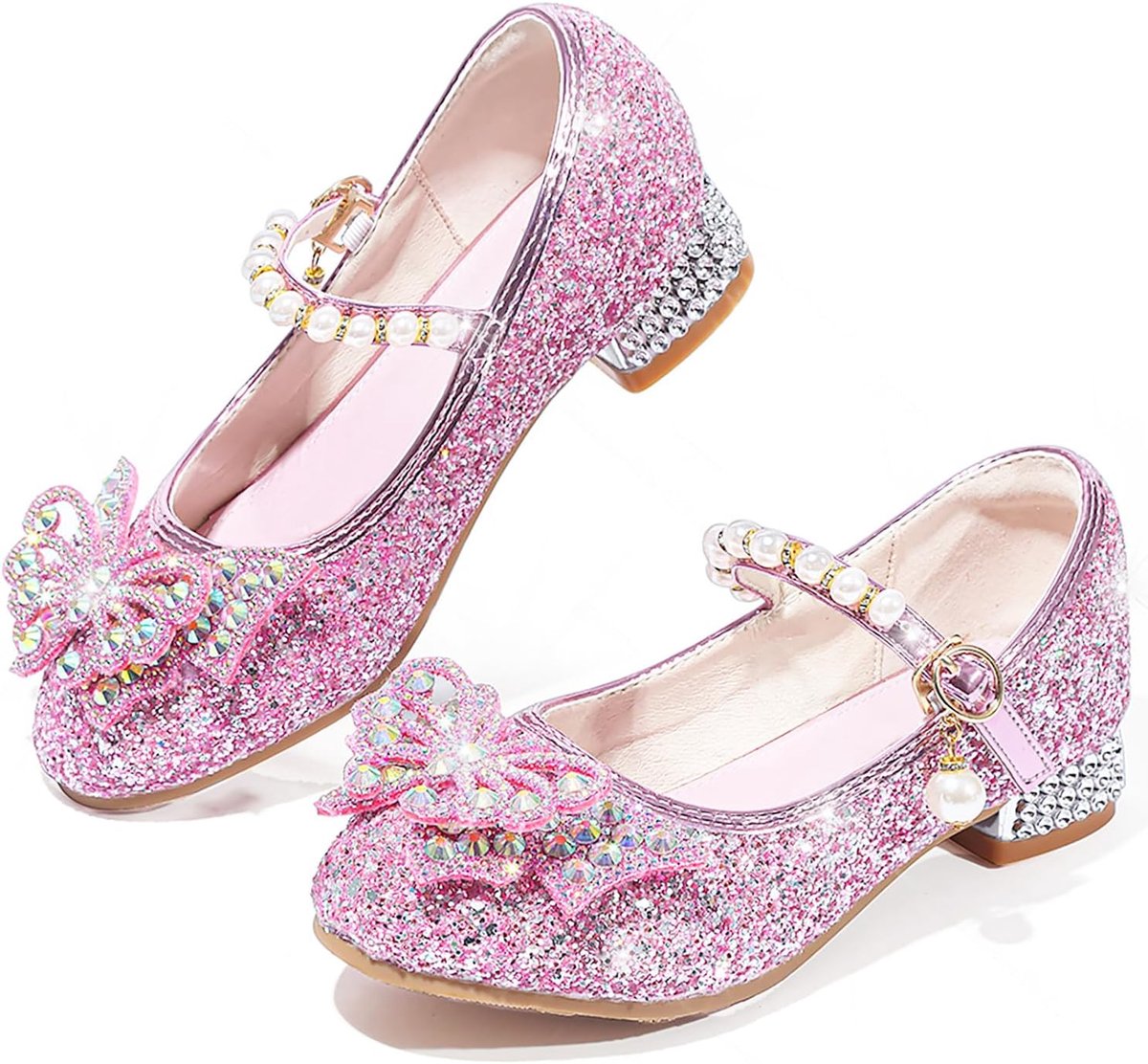 Glitter Mary Jane Prinsessen Schoen Jurk Schoenen Lage Hakken Peuter Pailletten Party Bruiloft Verjaardag Prom Cosplay Dance Up Schoenen