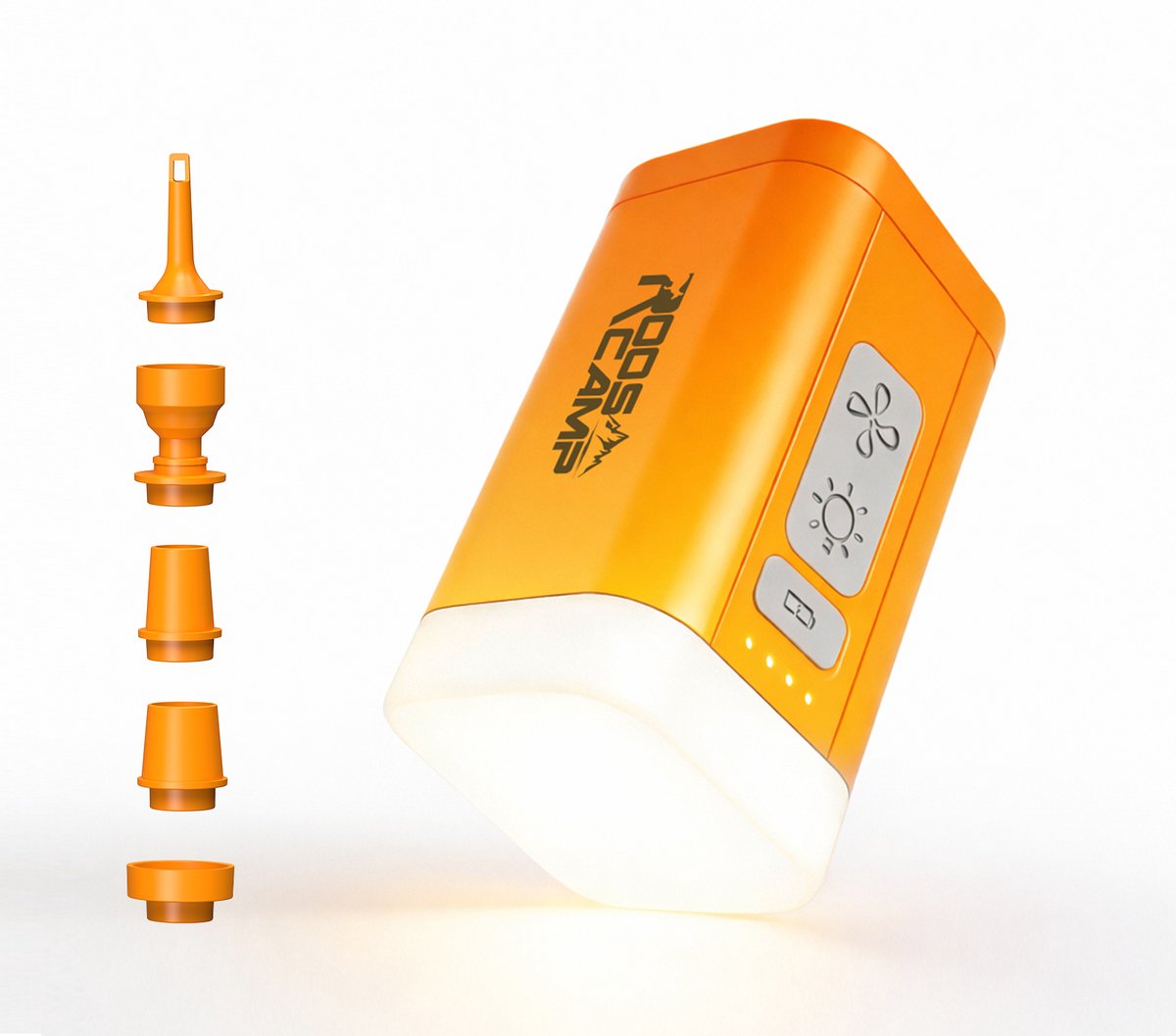 RoosCamp Air Master Nano 2 Elektrische Luchtpomp – 4-in-1 Campingpomp – USB-C Oplaadbaar – Met Lamp – Voor Luchtbed en Slaapmat