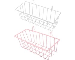Konijn Hooi Feeder - Hooiruif Konijn - Kooi Voeren - IJzeren Constructie - 23.5 cm - Roze