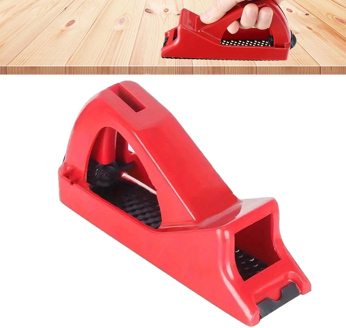 Gipsplaten rasp - Gipsplaat schaaf - Gladde randen maken - Ergonomisch handvat - 14 x 4 cm - Rood
