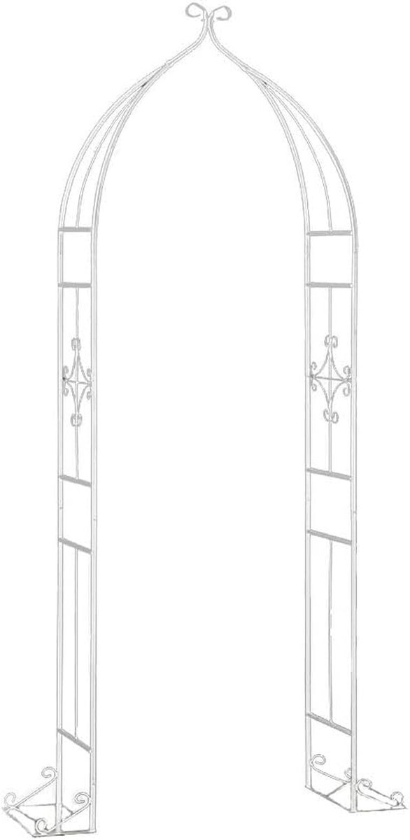 Tuinboog - Klimboog - Decoratie - Uitschuifbare dwarsbalk - 205 cm hoog - Wit
