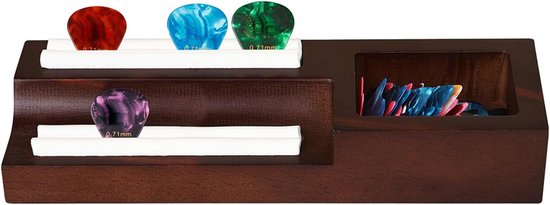 Plectrum Houder - Houten Opbergdoos - Muziek Opslag - Eikenhout Design - 10 Sleuven - Natuurlijk Hout — afbeelding 4