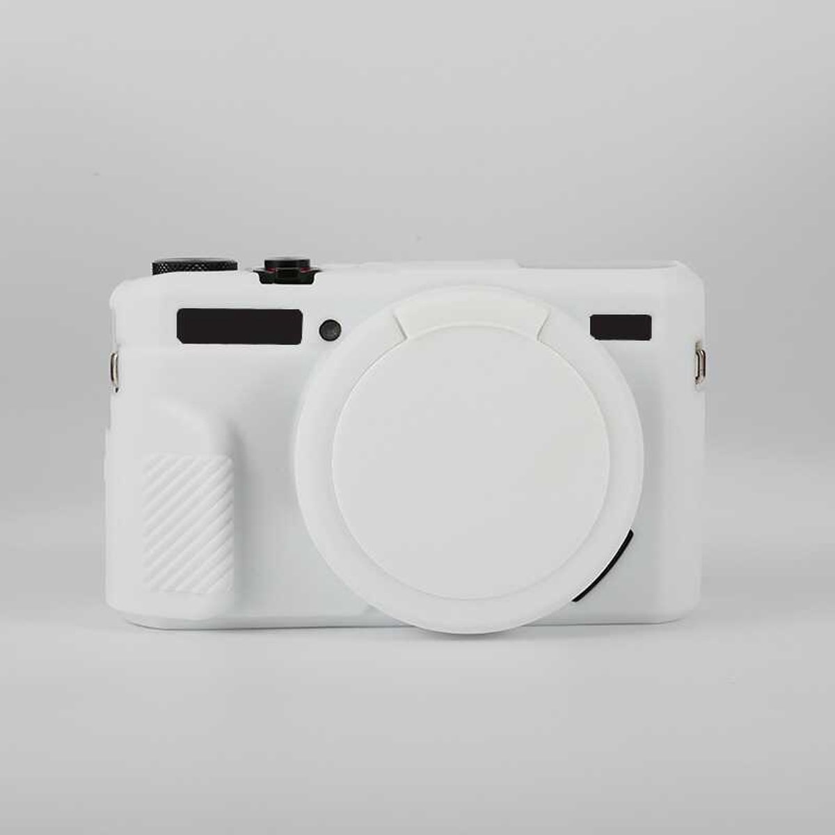 LISM-Cameratas Geschikt voor G7X Mark II, beschermhoes Geschikt voor Canon Powershot G7X Mark II digitale camera, verwijderbare siliconen lensdop, zachte rubberen beschermhoes voor de camera - wit.