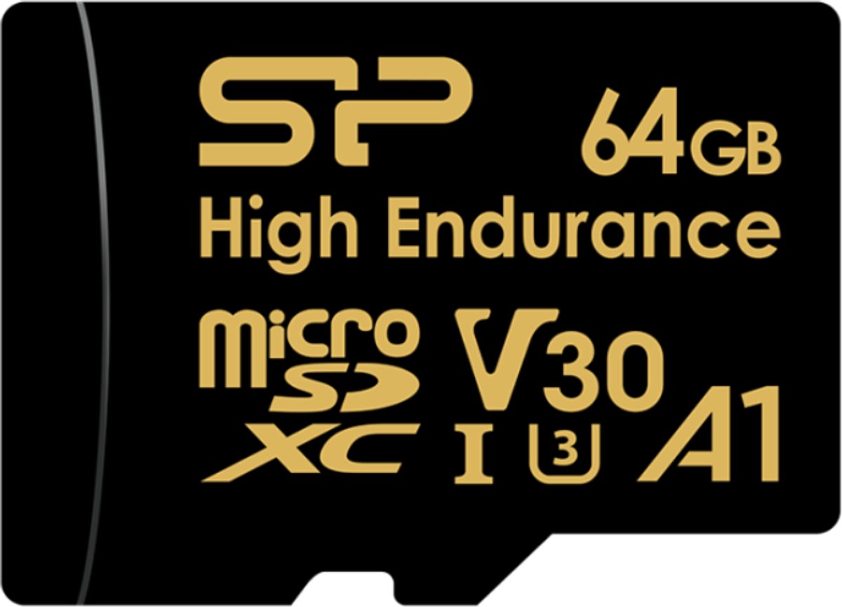 Micro SD-kaart 64GB - Silicon Power High Endurance microSDXC - Voor 24/7 Opnemen Dashcam en Beveiligingscamera