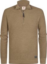 Petrol Industries - Heren Gemêleerde halfzip trui rockford - Bruin - Maat L