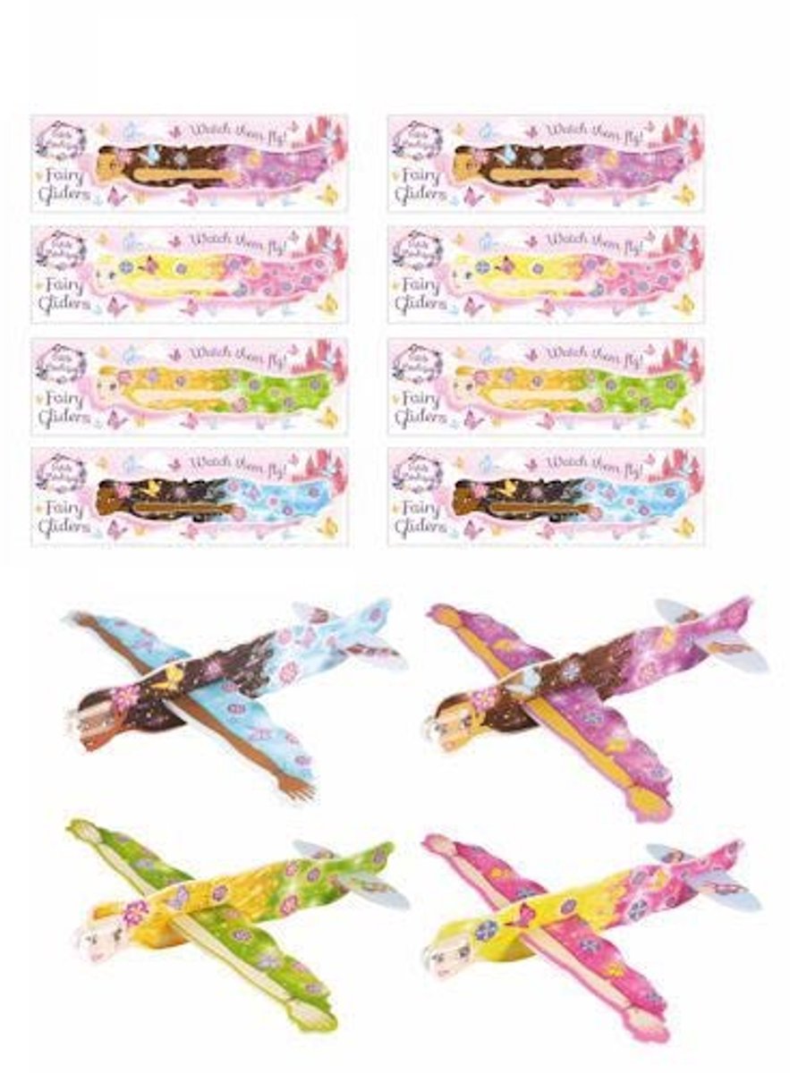 GLIDERS FOAM FEETJES EN PRINSESSEN - 16 stuks - LG IMPORTS - UITDEEL CADEAUTJE - HANDVLIEGER - GLIDERS FAIRY
